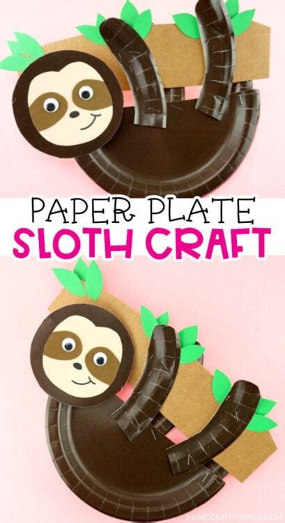 How To Make A Paper Plate Sloth Craft! - I Heart Crafty Things