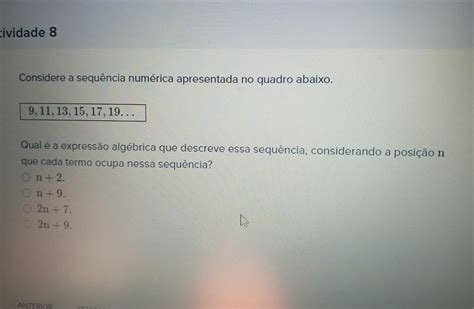 Considere A Sequ Ncia Num Rica Apresentada No Quadro Abaixo