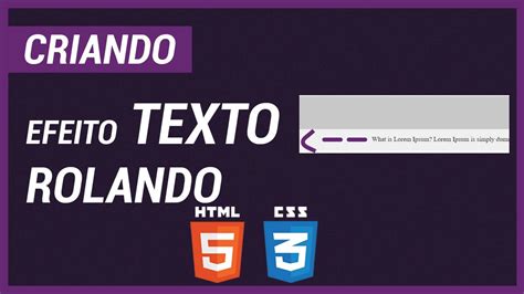 Criando Efeito Texto Rolando Html E Css Youtube