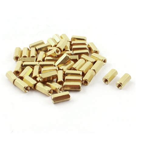 M5 X 10 Mm Female Female Brass Hex Threaded Pillar Standoff Spacer 12