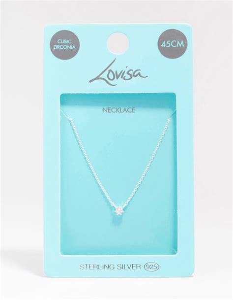 Sterling Silver Cubic Zirconia Dainty Pendant Necklace Lovisa