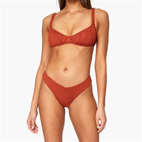 Weworewhat Swim We Wore What Rust Scrunchie Bikini Set Poshmark