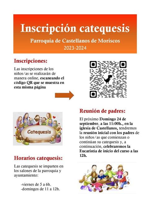 Inscripción a Catequesis Cultura Castellanos de Moriscos