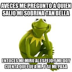 Meme Kermit The Frog Aveces Me Pregunto A Quien Salio Mi Sobrina Tan