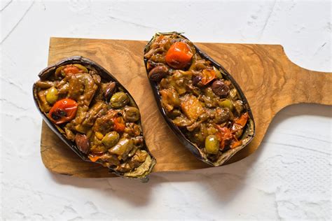 Vegan Stuffed Eggplant Mediterranean Stuffed Eggplant