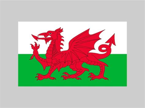 Offizielle Farben Und Proportionen Der Wales Flagge Vektorillustration