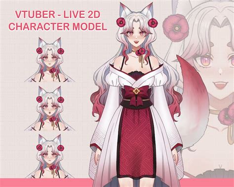 Live 2D Vtuber Character Model Design Custom Vtuber Character Etsy