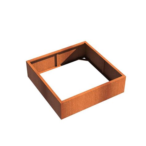 Pot carré ANDES sans fond en acier corten 1400x1400x400 mm