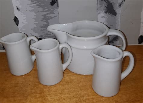 Vintage Restaurant Creamers Ceramic Three Individual Small One Etsy