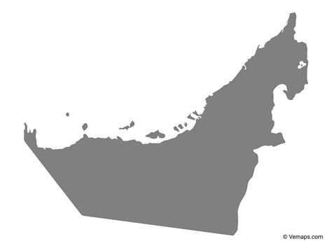 Grey Map of United Arab Emirates | Free Vector Maps