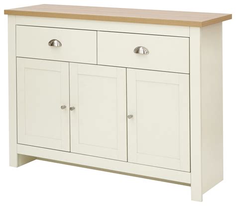 Fife Cream Large Sideboard Cream Self Assembly Oak World
