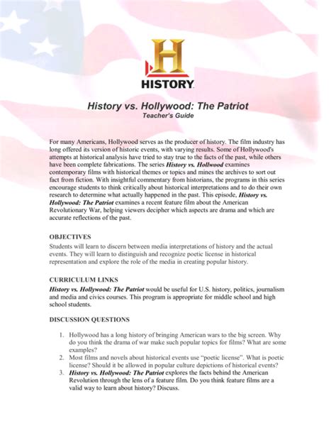 History vs. Hollywood: The Patriot