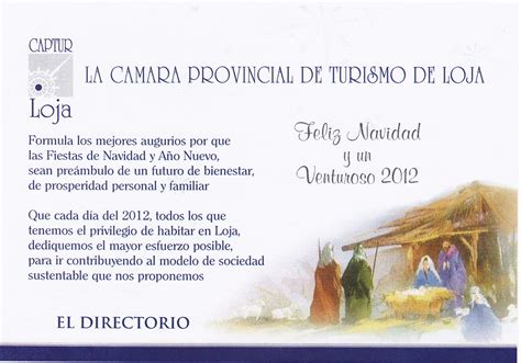 CÁMARA PROVINCIAL DE TURISMO DE LOJA FELICES PASCUAS DE NAVIDAD Y UN