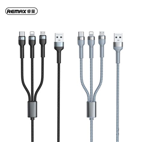 REMAX RC 124th Jany Series 3 1A 3 In 1 USB To Type C 8 Pin Micro