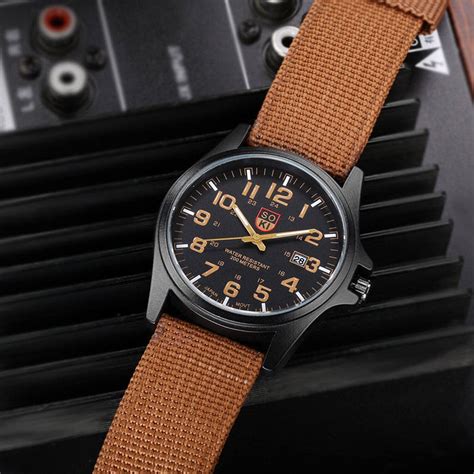 Mens Military Date Quartz Analog Army Casual Dress Wrist Watches