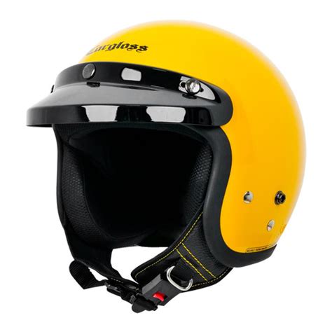 Promo Cargloss CFM Retro Helm Half Face Exotic Yellow Kuning XL