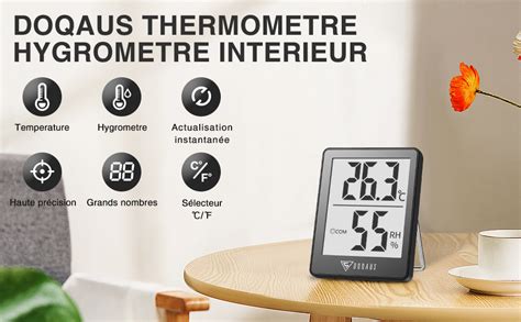 Doqaus Petit Thermometre Hygrometre Interieur De Haute Pr Cision