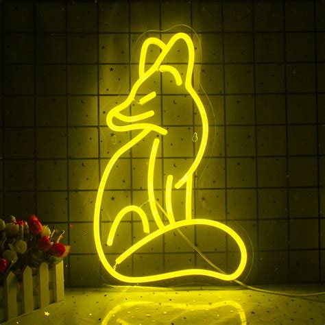 Hello Rosa Fox Led Neon Light Signs Usb Power For Home Bedroom Store