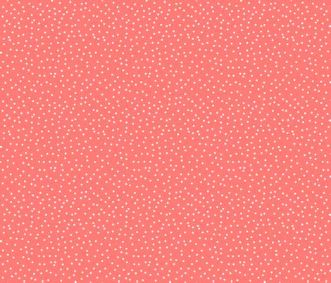 Coral Polka Dot Fabric Binge Crafter Spoonflower