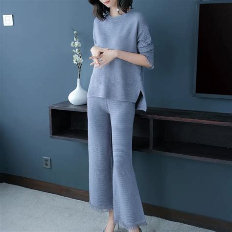 Womens Knit Sets Autumn Winter Women Pant Suits New Loose Pullover