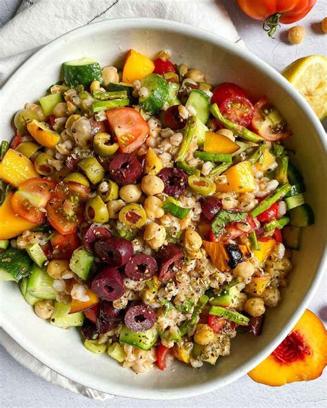 Mediterranean Farro Salad Good Old Vegan