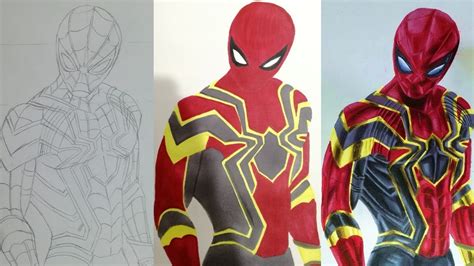 C Mo Dibujar Spider Man Realismo Paso A Paso Dibujando A Iron Spider