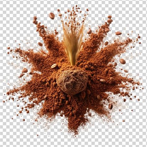 Premium Psd Splash Of Cocoa Powder On Transparent Background