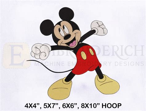 Open Arms Mickey Mouse Embroidery Design Mickey Mouse Machine Etsy