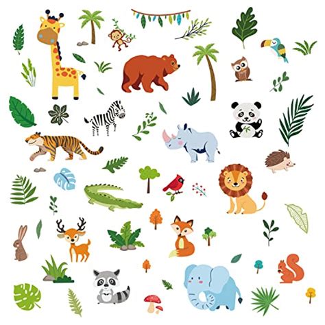Origach 9 Sheets Sunmmer Animals Window Clings Wild Animals Window