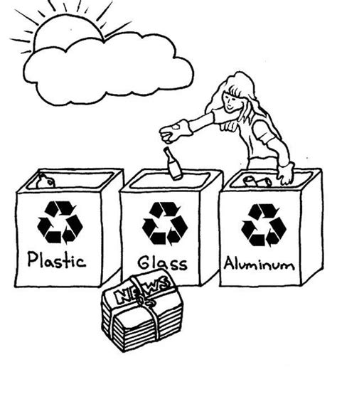 Recycle Bin Coloring Page Marcoaxnunez