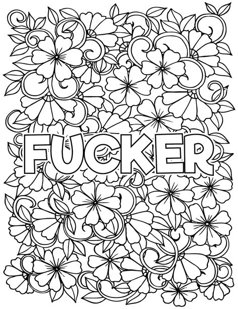 Adult Coloring Pages Swear Words Classic Fuck Edition Etsy