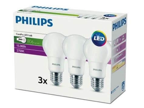 Zestaw 3x żarówka Led E27 8w 2700k 806lm Philips E27 3x8w Ww Phil