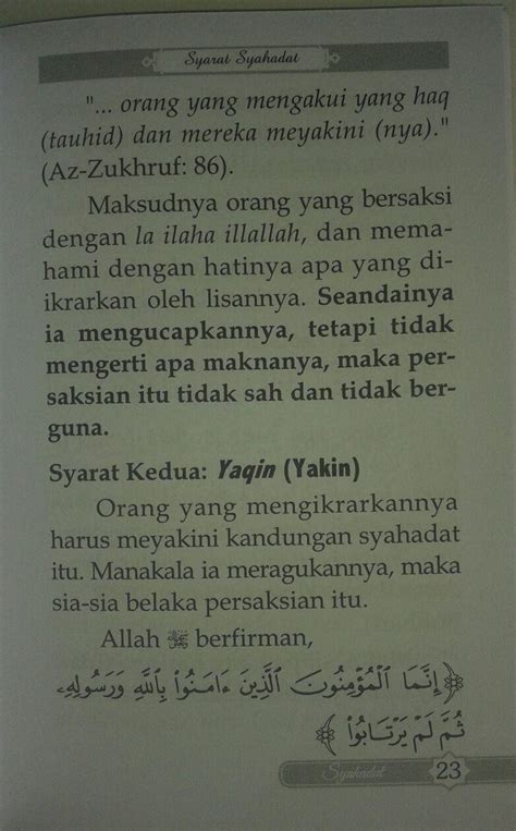 Buku Saku Penjelasan Mendasar Dua Kalimat Syahadat