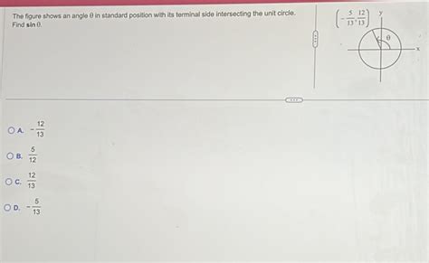 Solved The figure shows an angleθ in standard position with its