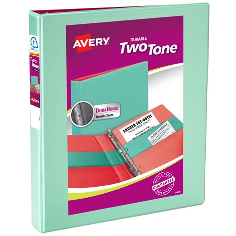 Avery® Two Tone Durable View 3 Ring Binder 1 Inch Slant Rings Mint