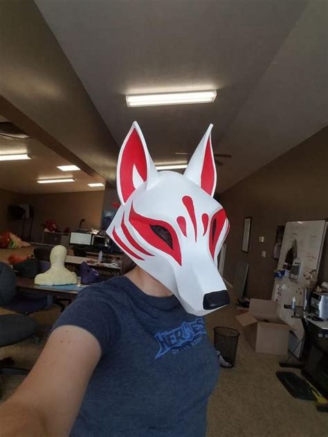 Kistune Fox Mask Base Pattern Tutorial For Eva Foam Etsy Kitsune