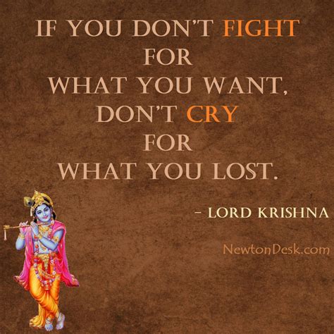 If You Don’t Fight For What You Want - Lord Krishna Quotes - Cards