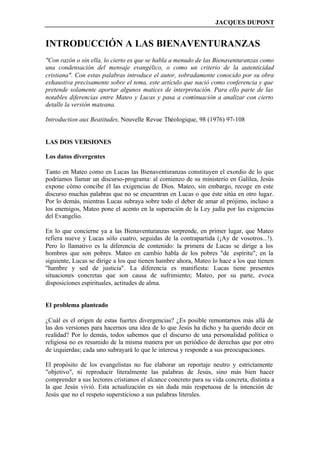 Introduccion A Las Bienaventuranzas PDF