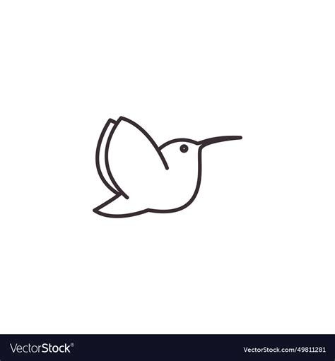 Hummingbird Icon Logo Design Royalty Free Vector Image