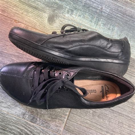 Clarks black leather Clarks collection soft cushion... - Depop