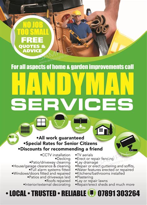 Handyman Services 16 Flyer Designs For A Business In United Kingdom