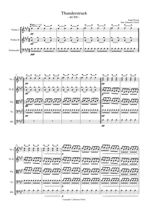 Thunderstruck Arr Johannes Christ By Acdc Sheet Music For Orchestra