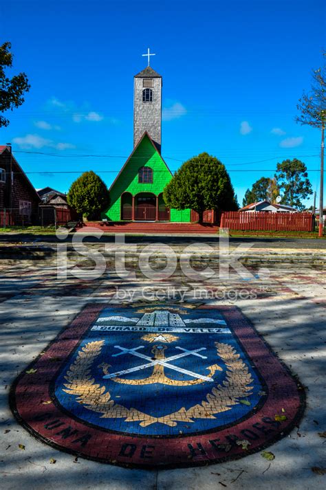 Gorgeous Colored And Wooden Churches, Chiloe Island, Chile Stock Photo ...