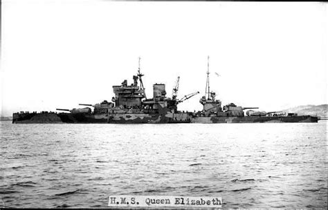 British Royal Navy Battleship Hms Queen Elizabeth Shipping Naval Old