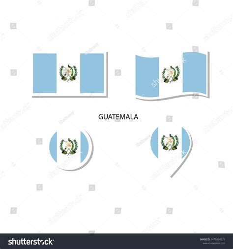 Guatemala Flag Logo Icon Set Rectangle Stock Vector Royalty Free 1475954771 Shutterstock