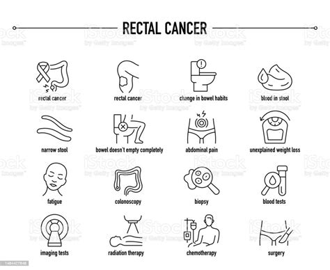 直腸がんのベクター画像アイコンセット行編集可能な医療アイコン アイコンのベクターアート素材や画像を多数ご用意 アイコン 大腸癌
