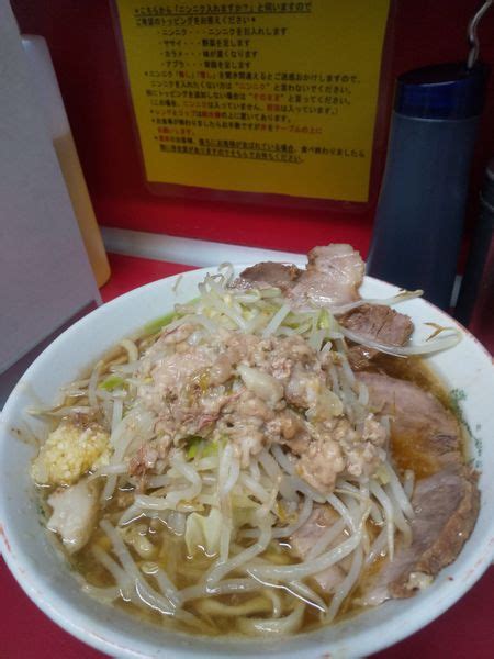 『ラーメン2枚780円麺少なめ・ニンニク少なめ・アブラ』ラーメン二郎 湘南藤沢店のレビュー ラーメンデータベース