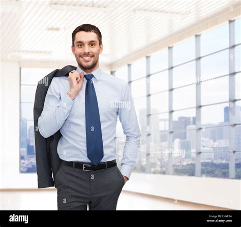 happy young businessman stock photo alamy