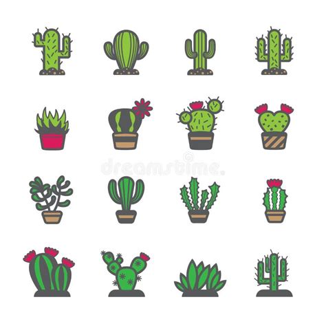 Icono De Cactus Pot Estilo Plano Ilustraci N Del Vector Ilustraci N