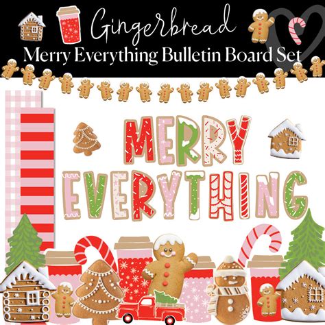 Merry Everything Christmas Digital Decor Christmas Bulletin Board Se Schoolgirl Style